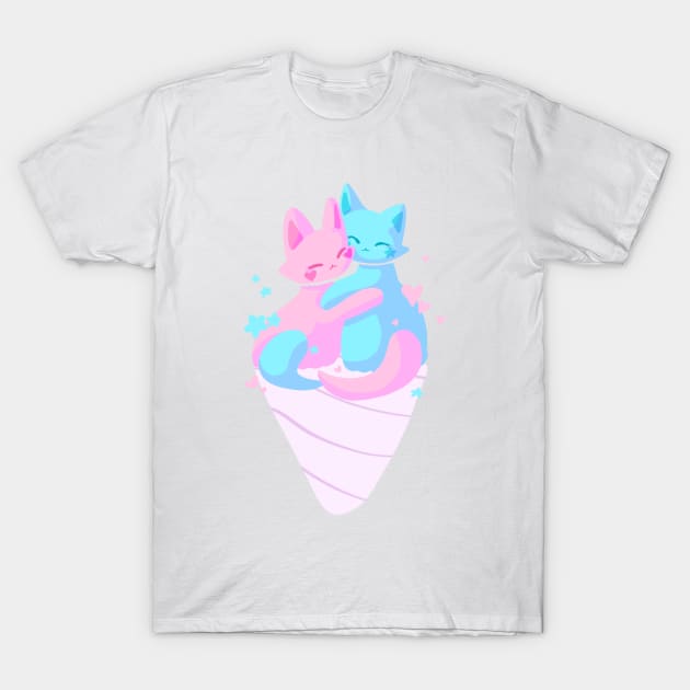 Cotton Candy Kitties T-Shirt by Feyzart